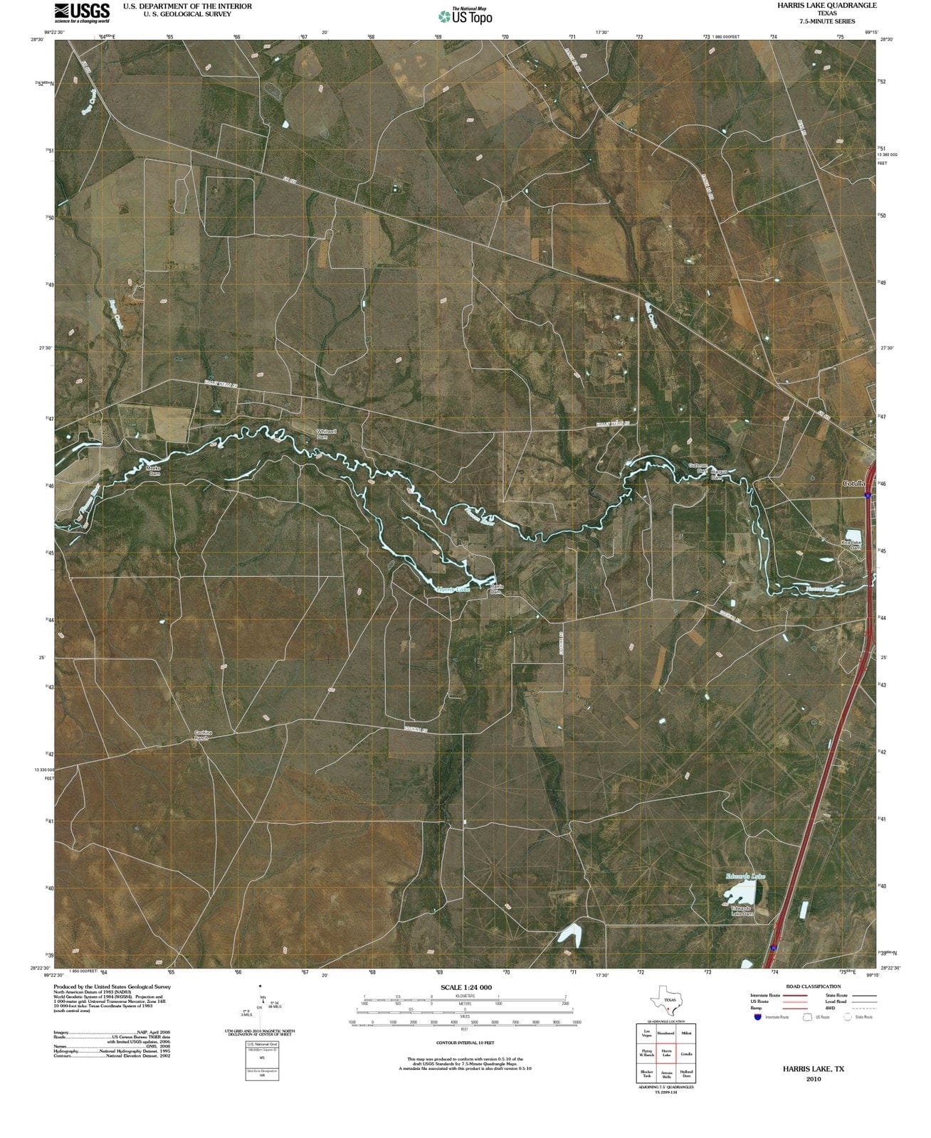 2010 Harris Lake, TX - Texas - USGS Topographic Map