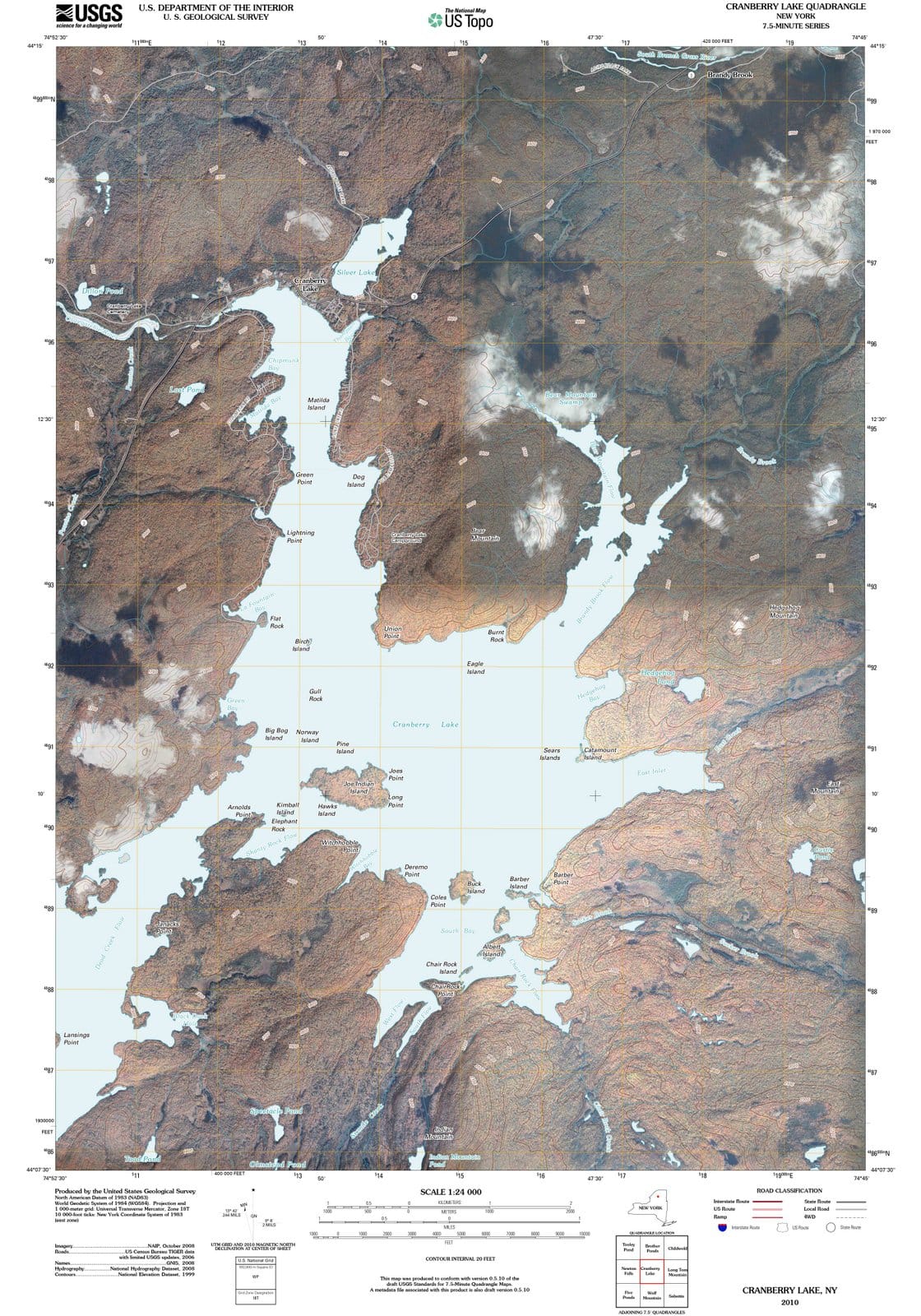 2010 Cranberry Lake, NY - New York - USGS Topographic Map