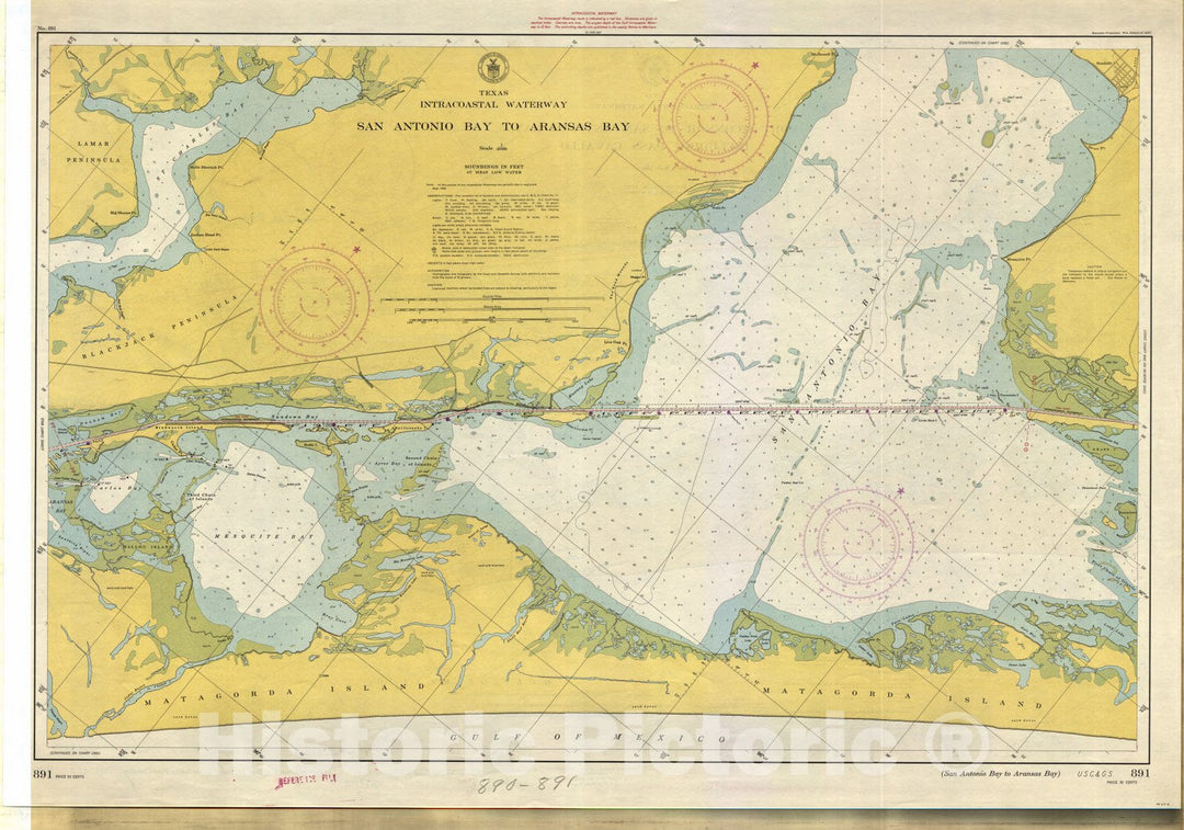 Historic Nautical Map - San Antonio Bay To Aransas Bay, 1952 NOAA Chart - Vintage Wall Art