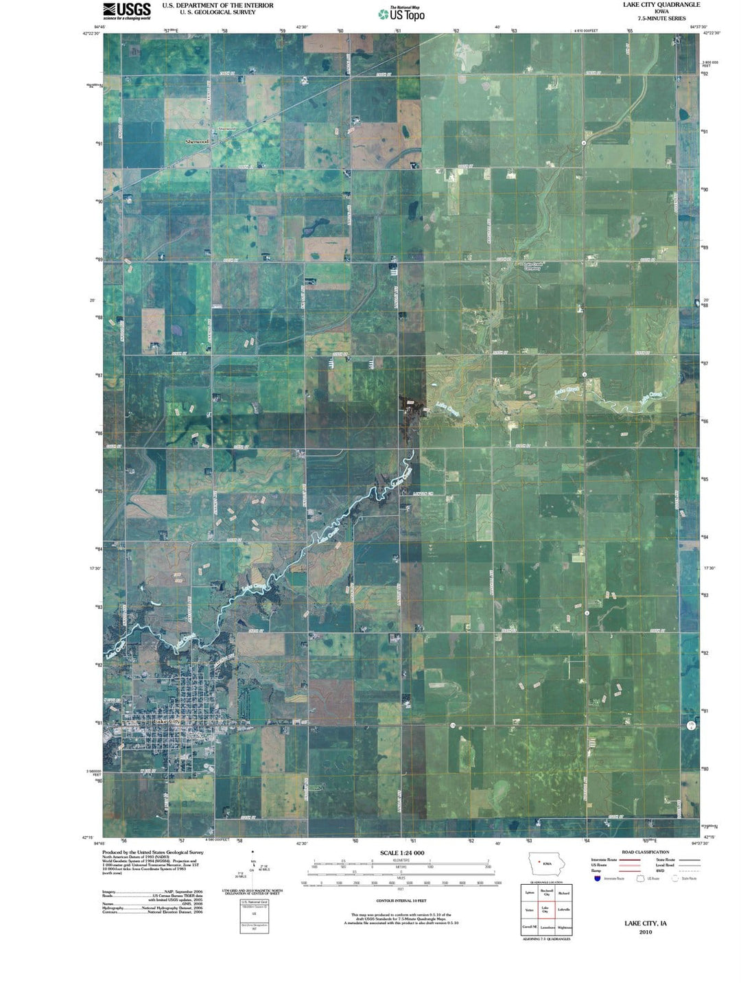 2010 Lake City, IA - Iowa - USGS Topographic Map