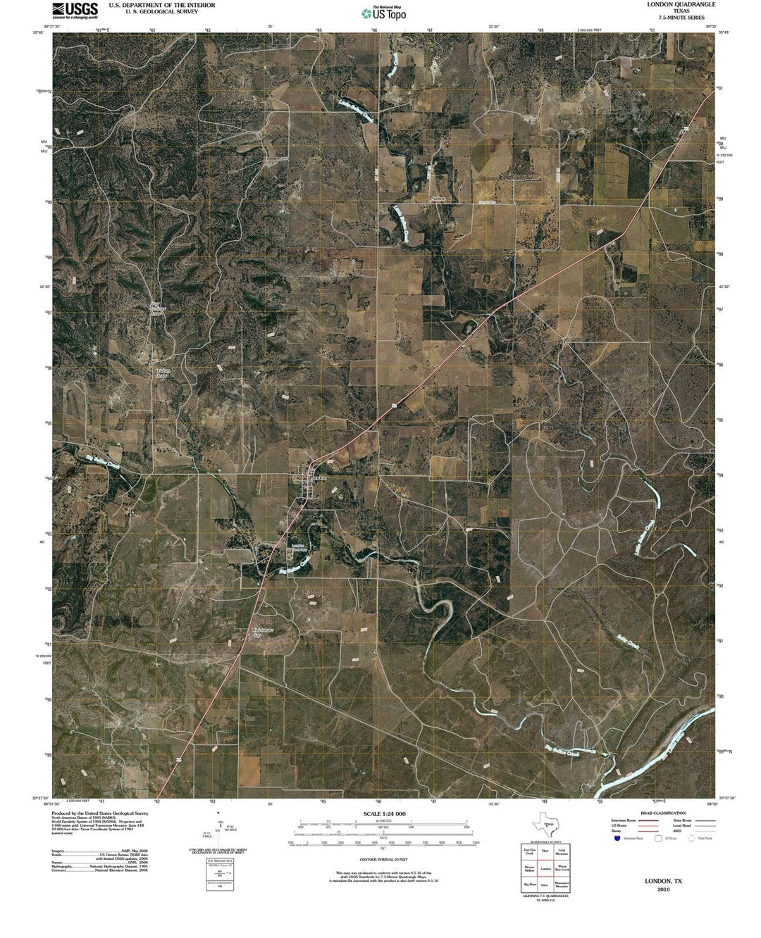 2010 London, TX - Texas - USGS Topographic Map