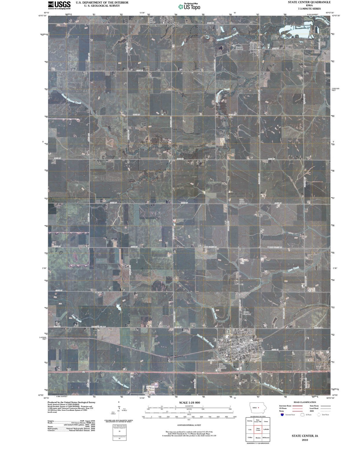 2010 State Center, IA - Iowa - USGS Topographic Map