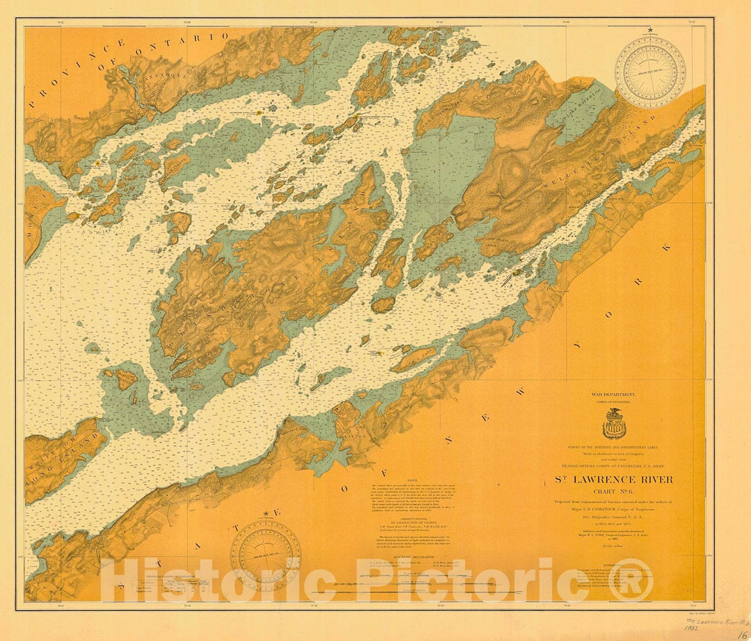 Historic Nautical Map - St Lawrence River, 1902 NOAA Chart - Vintage Wall Art