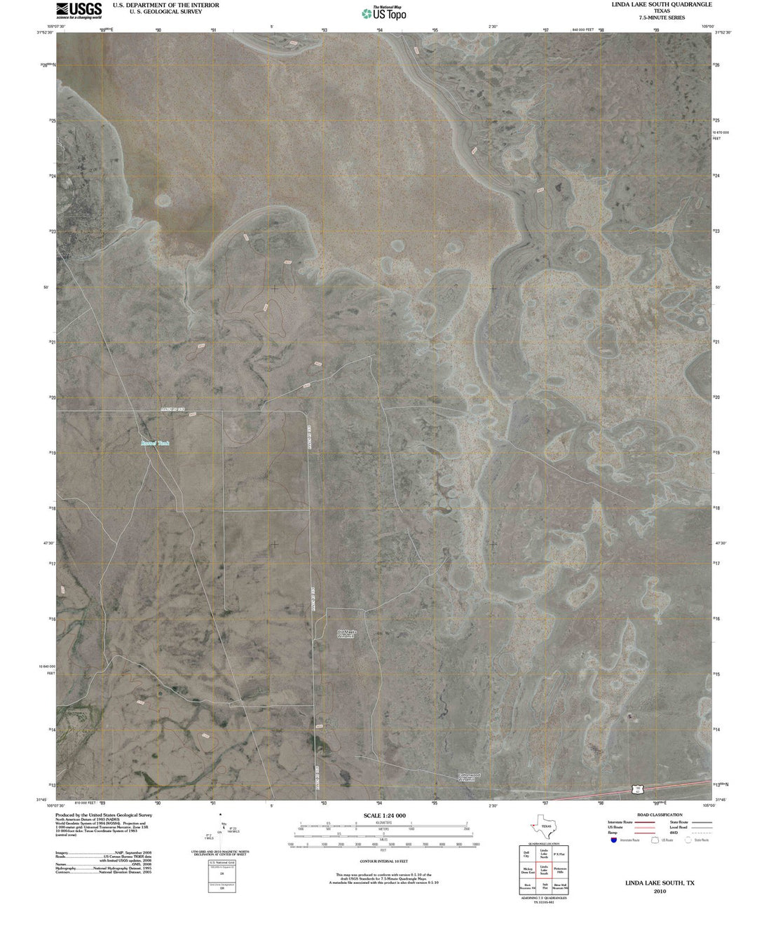 2010 Linda Lake South, TX - Texas - USGS Topographic Map