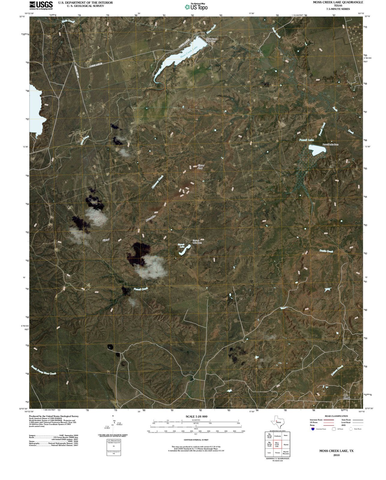 2010 Moss Creek Lake, TX - Texas - USGS Topographic Map