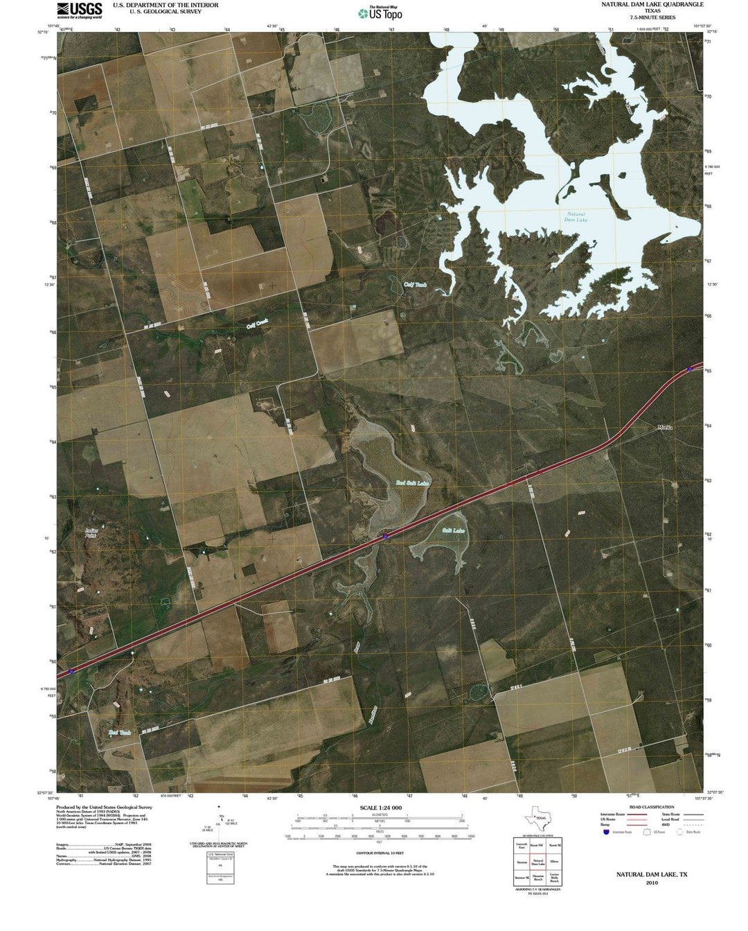 2010 Naturalam Lake, TX - Texas - USGS Topographic Map