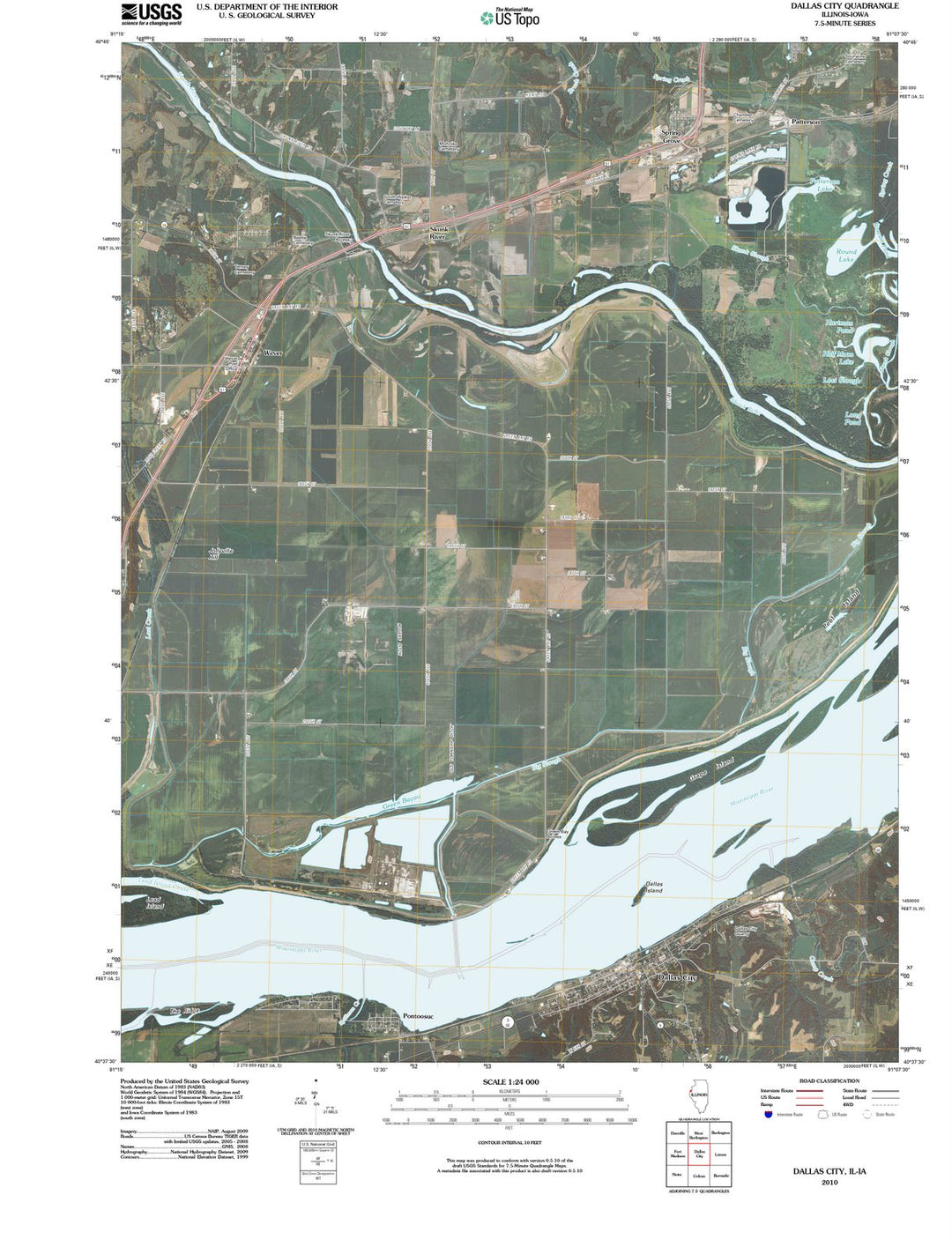 2010 Dallas City, IL - Illinois - USGS Topographic Map