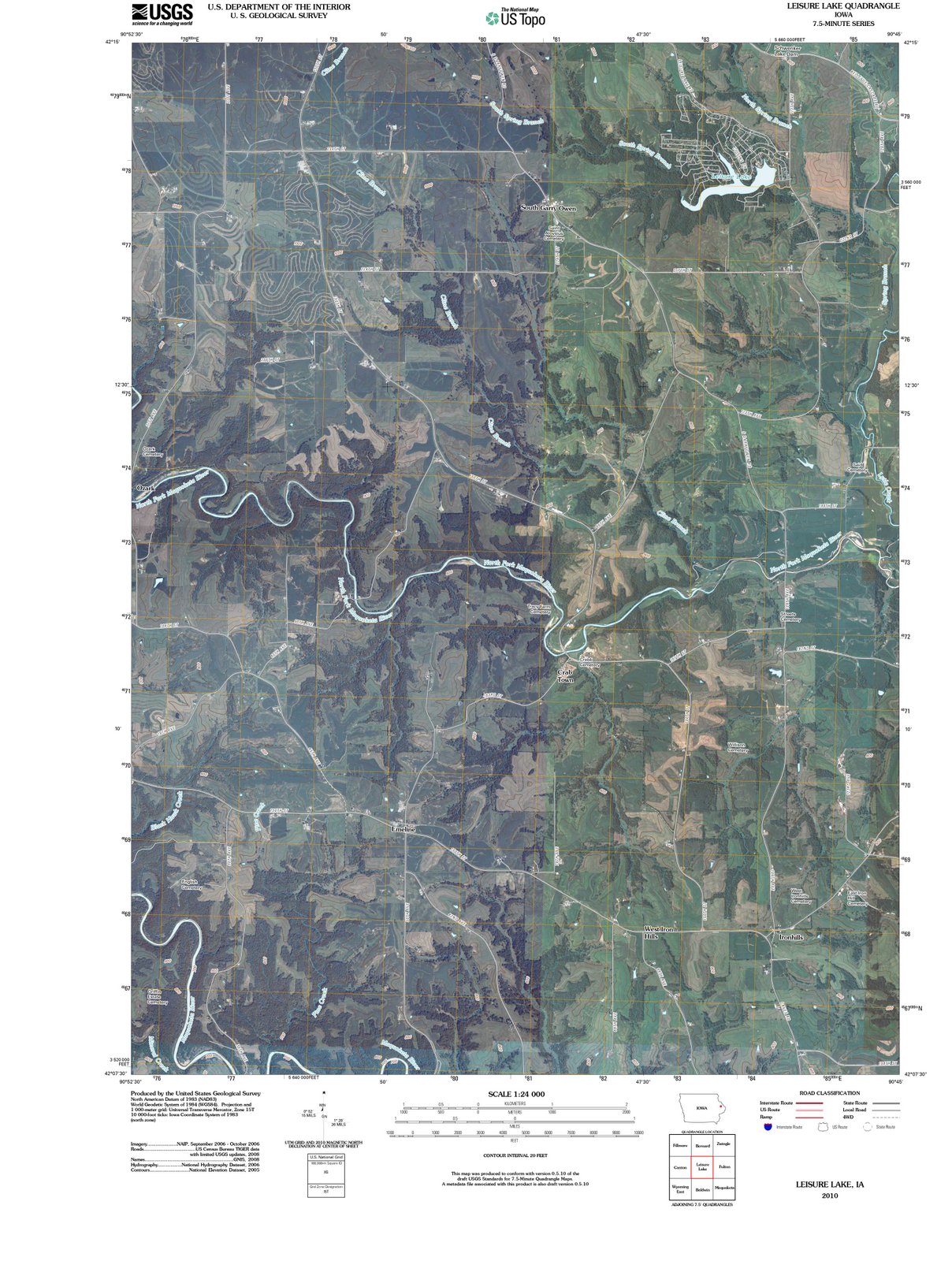 2010 Leisure Lake, IA - Iowa - USGS Topographic Map