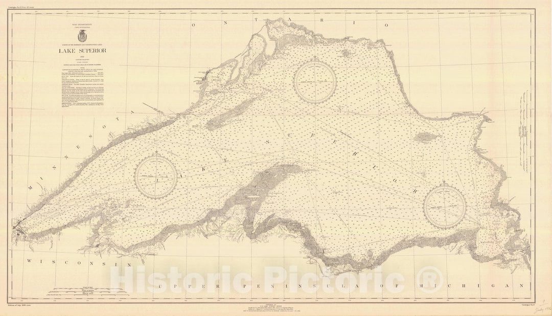 Historic Nautical Map - Lake Superior, 1936 NOAA Chart - Vintage Wall Art