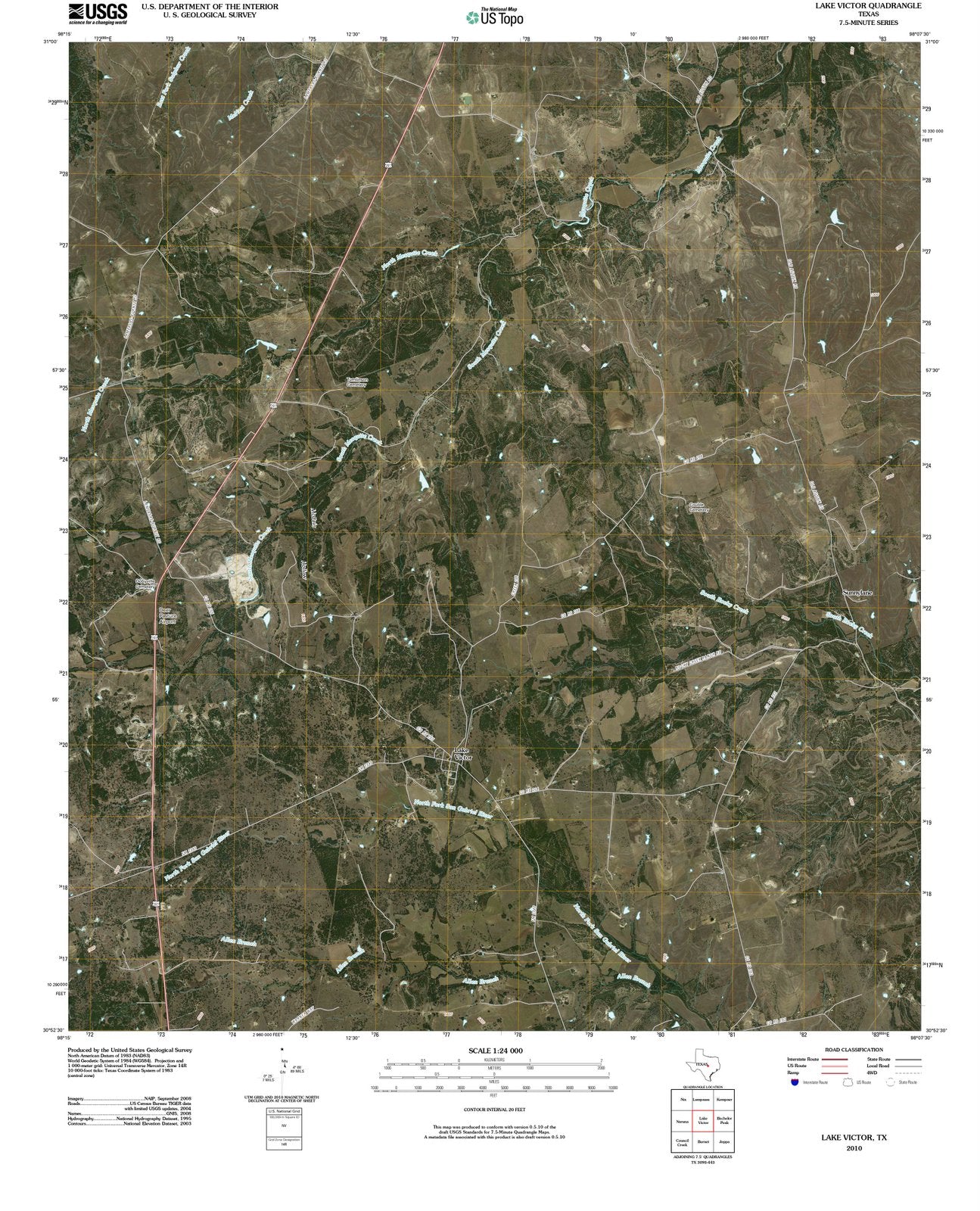 2010 Lake Victor, TX - Texas - USGS Topographic Map