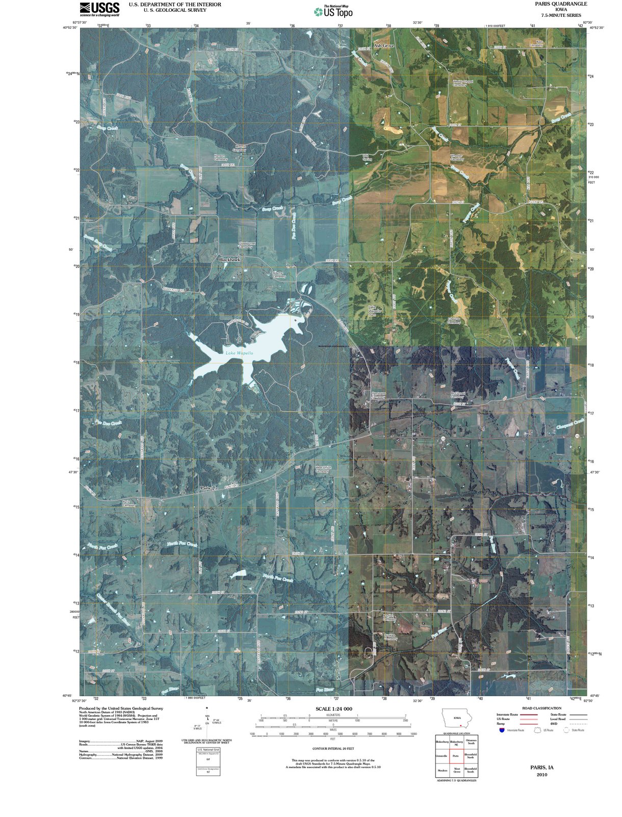 2010 Paris, IA - Iowa - USGS Topographic Map