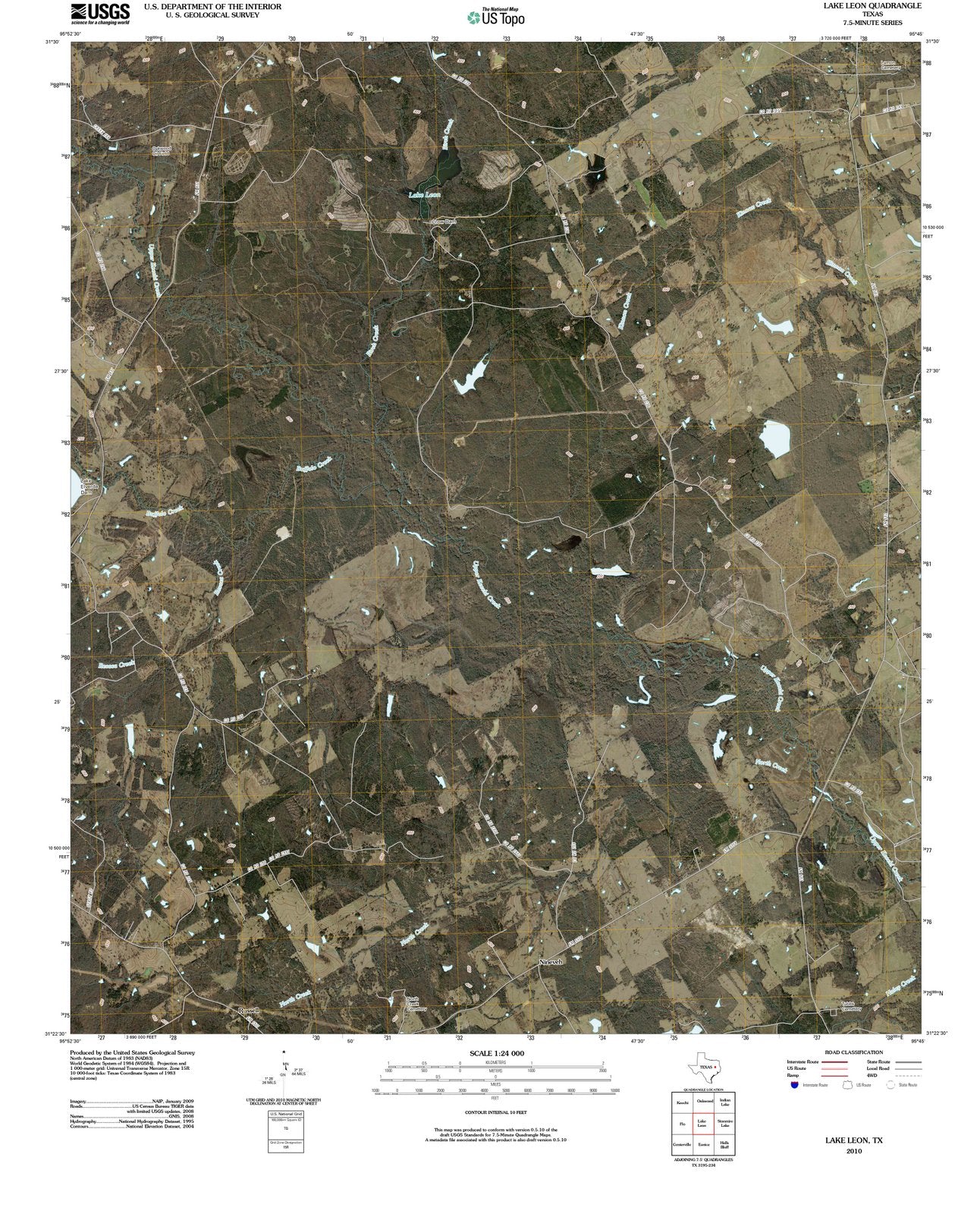 2010 Lake Leon, TX - Texas - USGS Topographic Map