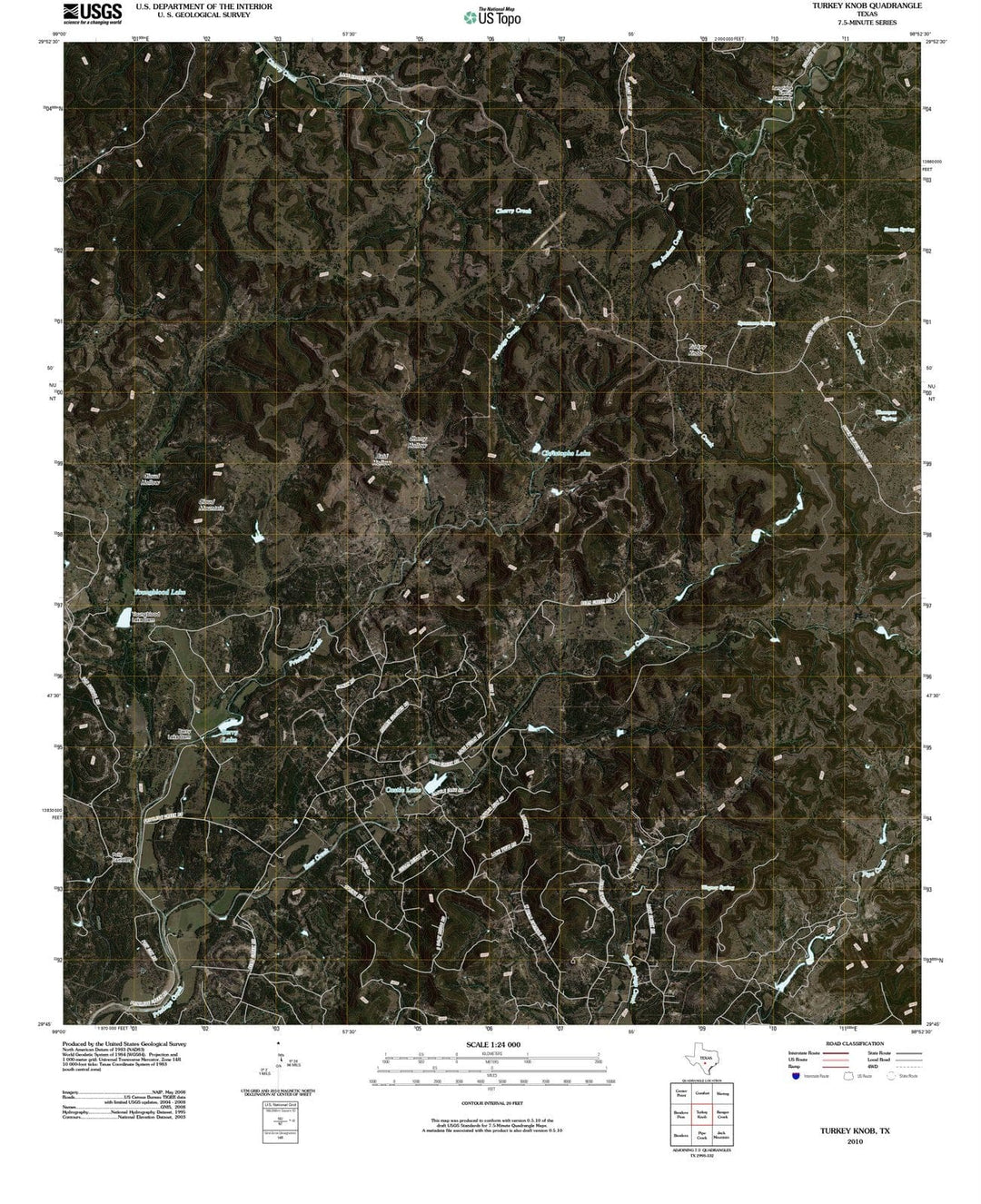 2010 Turkey Knob, TX - Texas - USGS Topographic Map