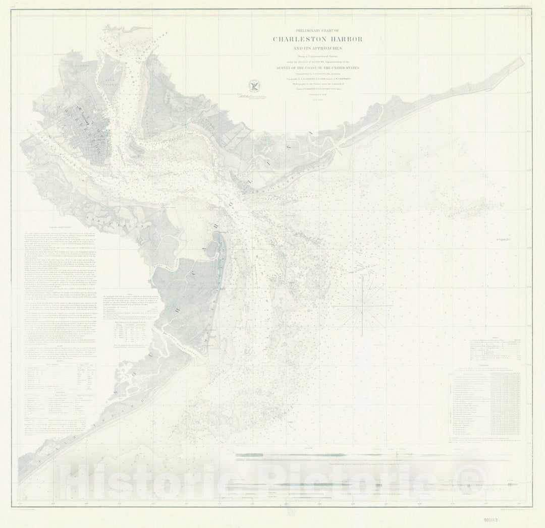 Historic Nautical Map - Charleston Harbor And Its Approaches, 1858 NOAA Chart - Vintage Wall Art