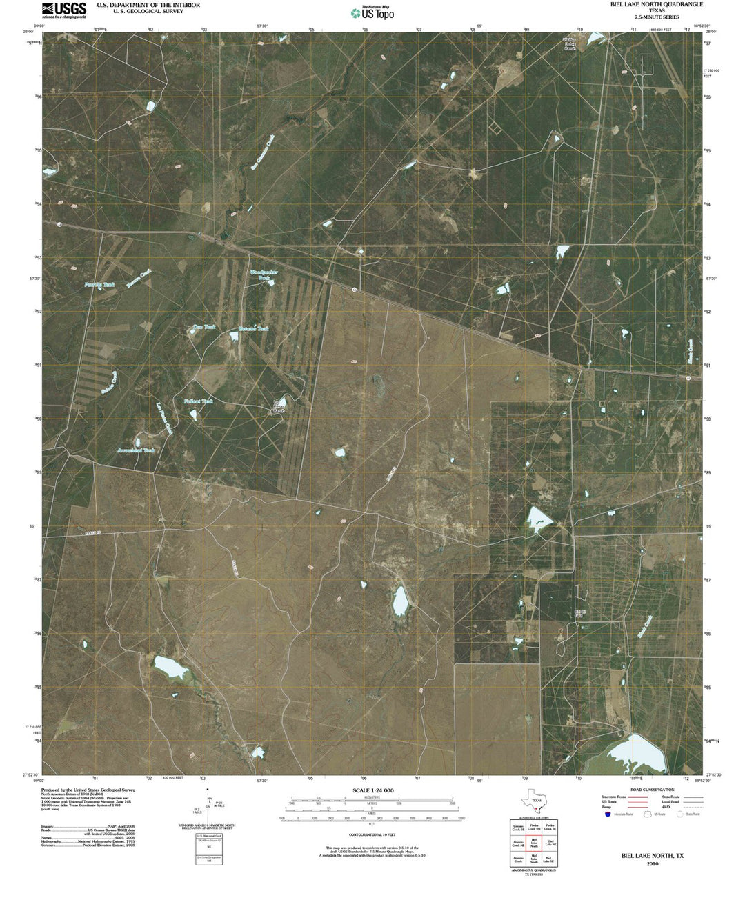 2010 Biel Lake North, TX - Texas - USGS Topographic Map