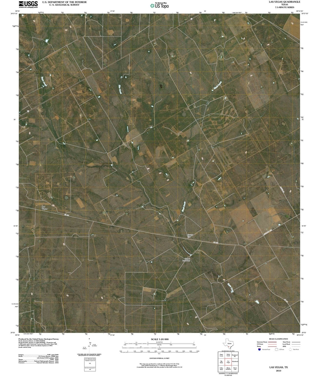 2010 Las Vegas, TX - Texas - USGS Topographic Map