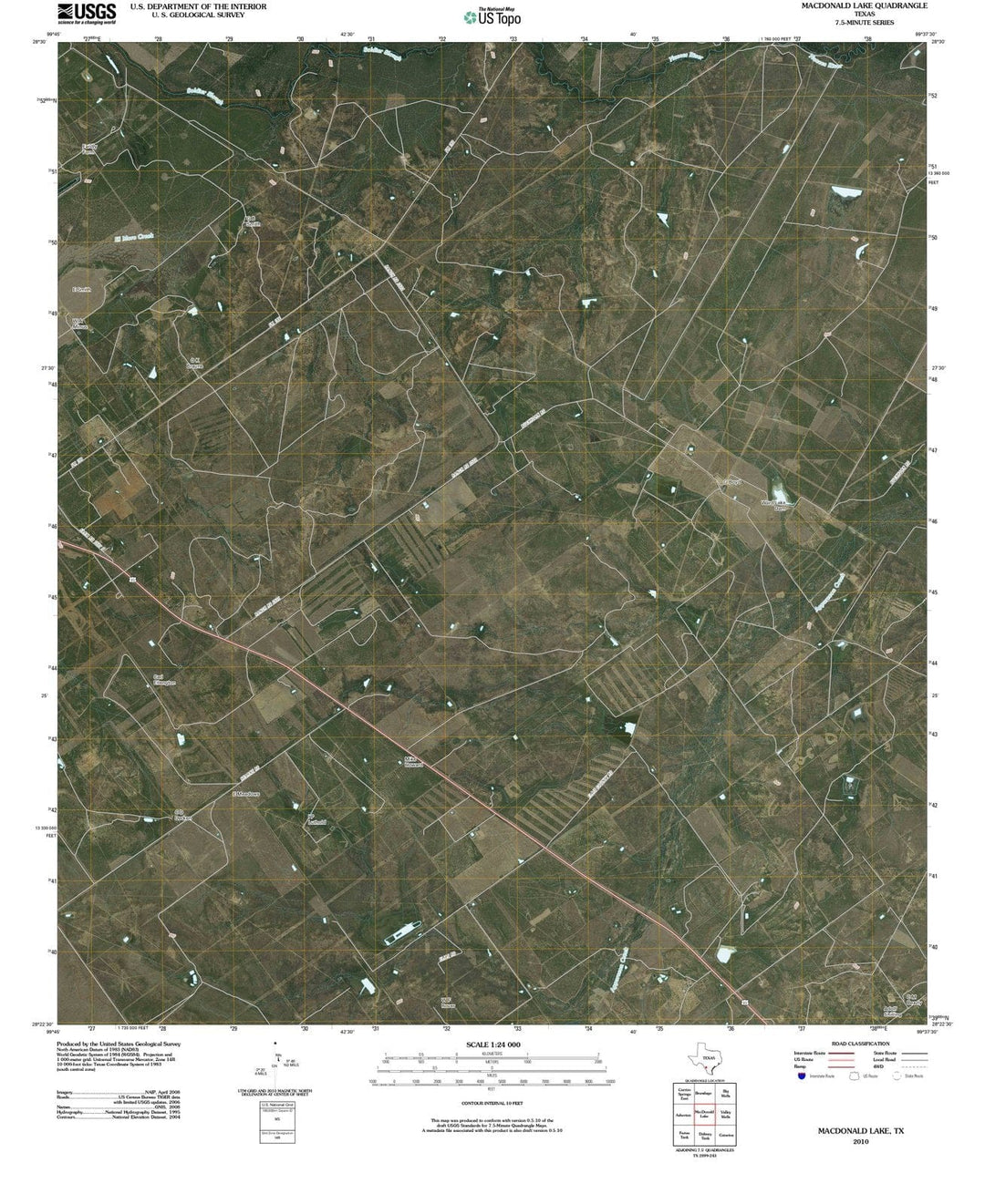 2010 Macdonald Lake, TX - Texas - USGS Topographic Map