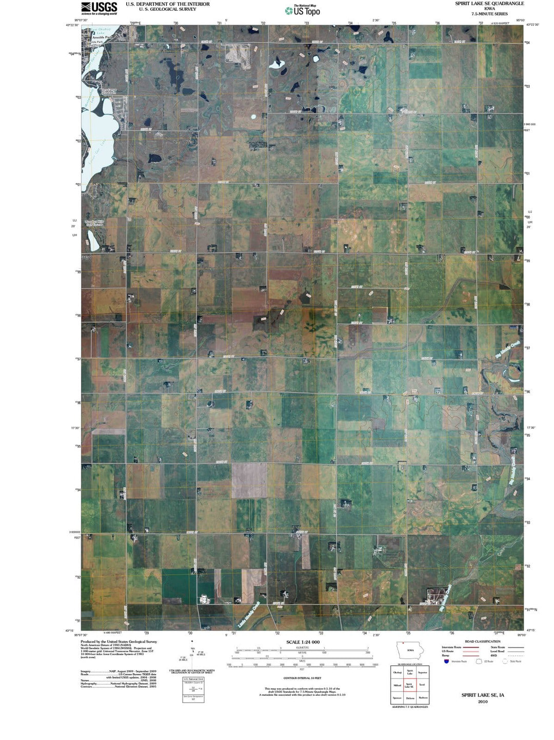 2010 Spirit Lake, IA - Iowa - USGS Topographic Map