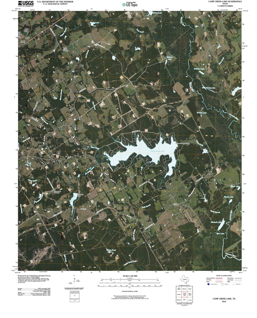 2010 Camp Creek Lake, TX - Texas - USGS Topographic Map