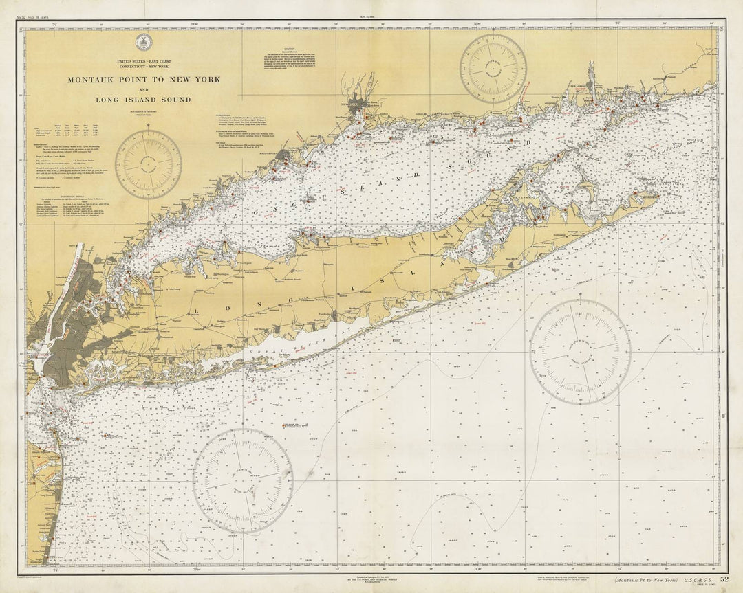 Historic Nautical Map - Montauk Pt. To New York, 1934 NOAA Chart - Vintage Wall Art