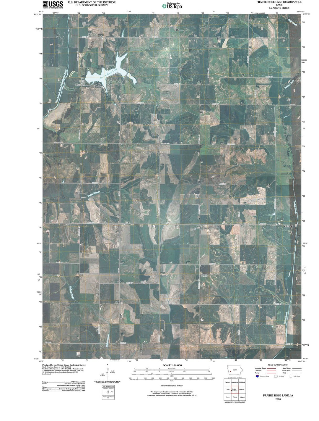 2010 Prairie Rose Lake, IA - Iowa - USGS Topographic Map