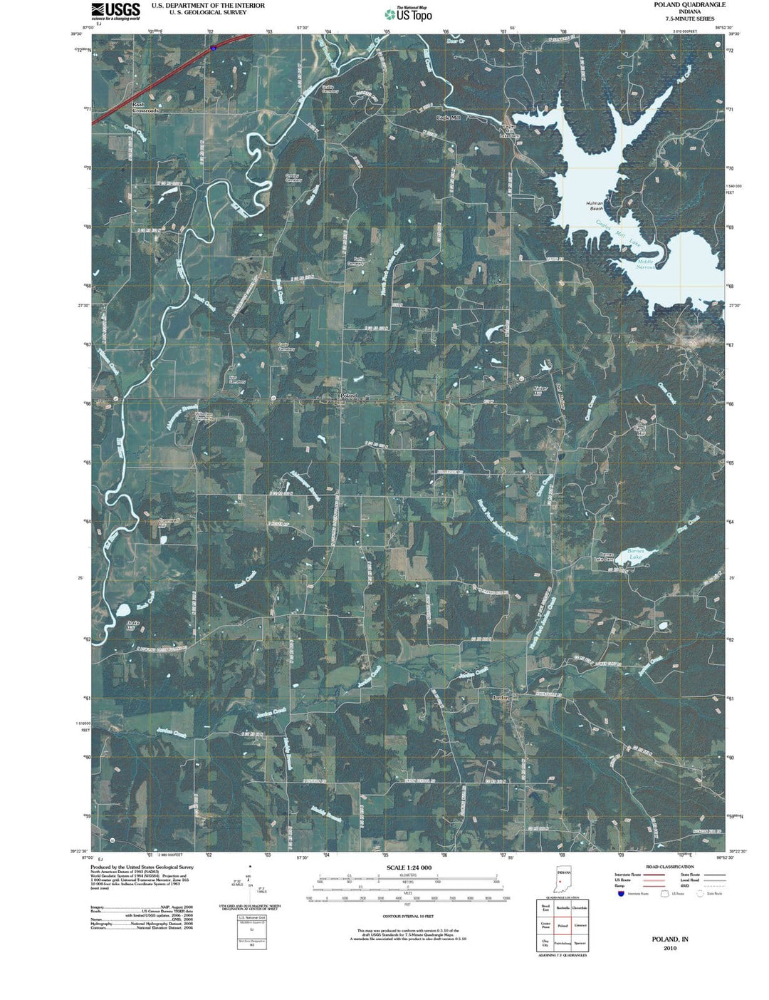 2010 Poland, in - Indiana - USGS Topographic Map