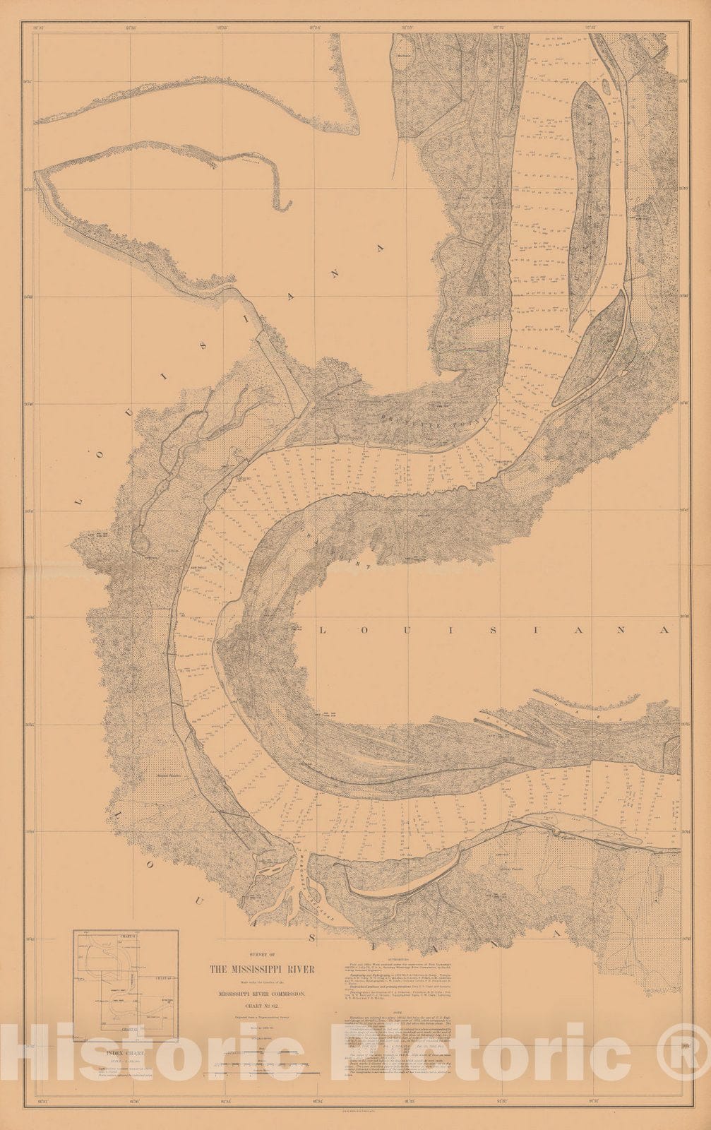 Historic Nautical Map - Survey Of The Mississippi River, 1880 NOAA Chart - Vintage Wall Art