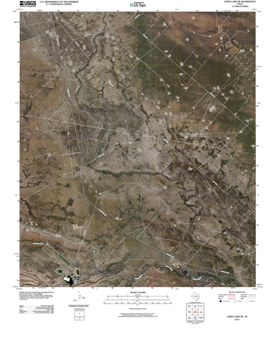 2010 China Lake, TX - Texas - USGS Topographic Map