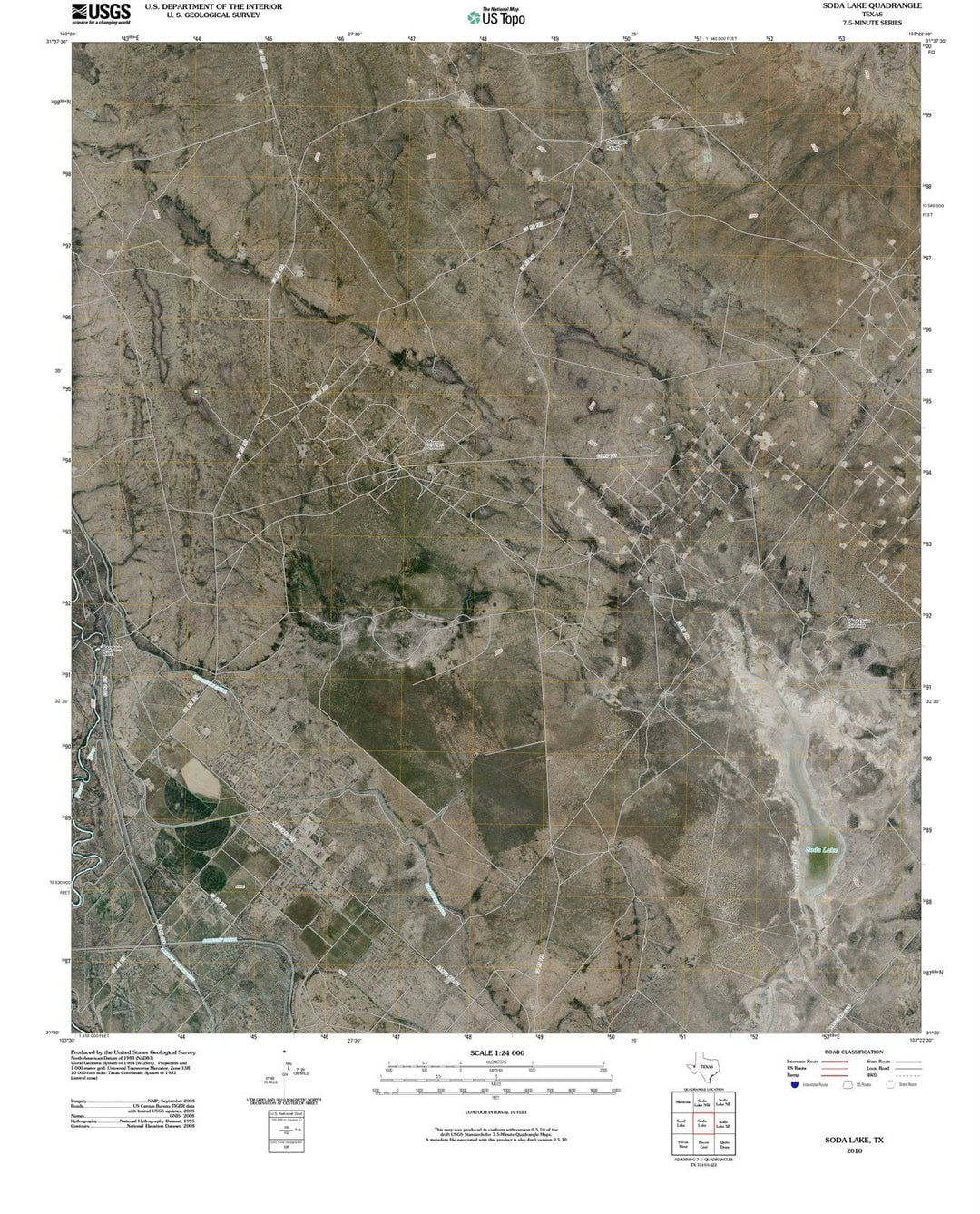 2010 Soda Lake, TX - Texas - USGS Topographic Map