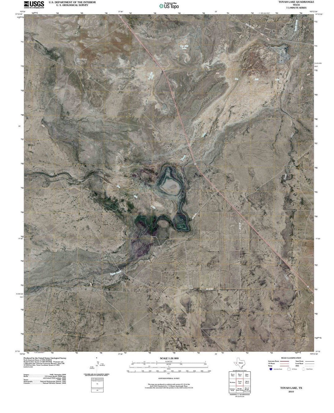 2010 Toyah Lake, TX - Texas - USGS Topographic Map