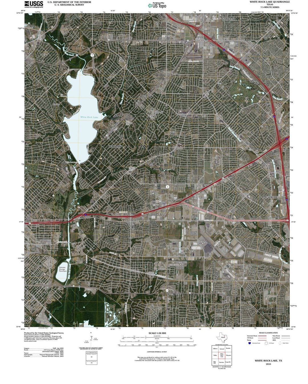 2010 White Rock Lake, TX - Texas - USGS Topographic Map