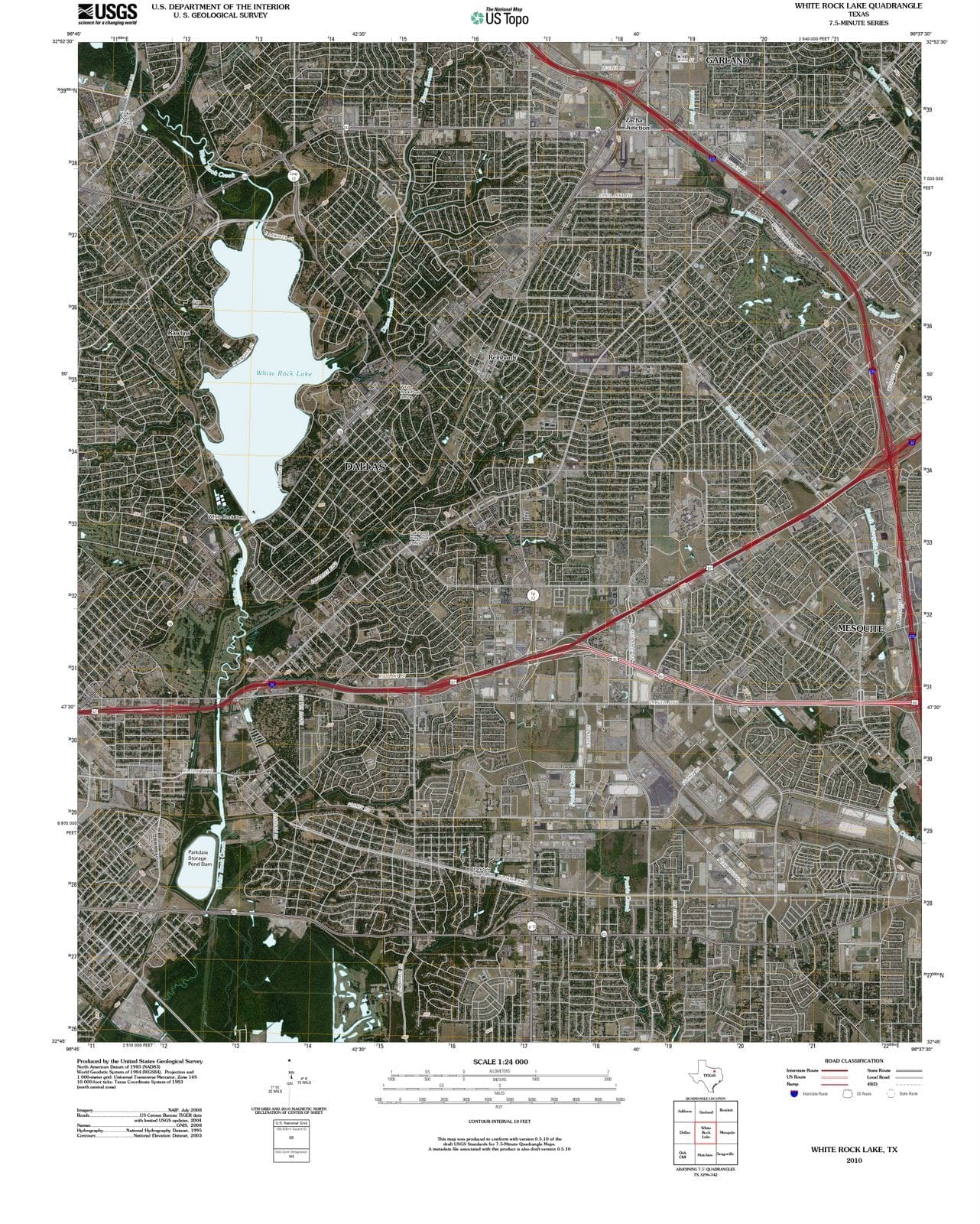 2010 White Rock Lake, TX - Texas - USGS Topographic Map