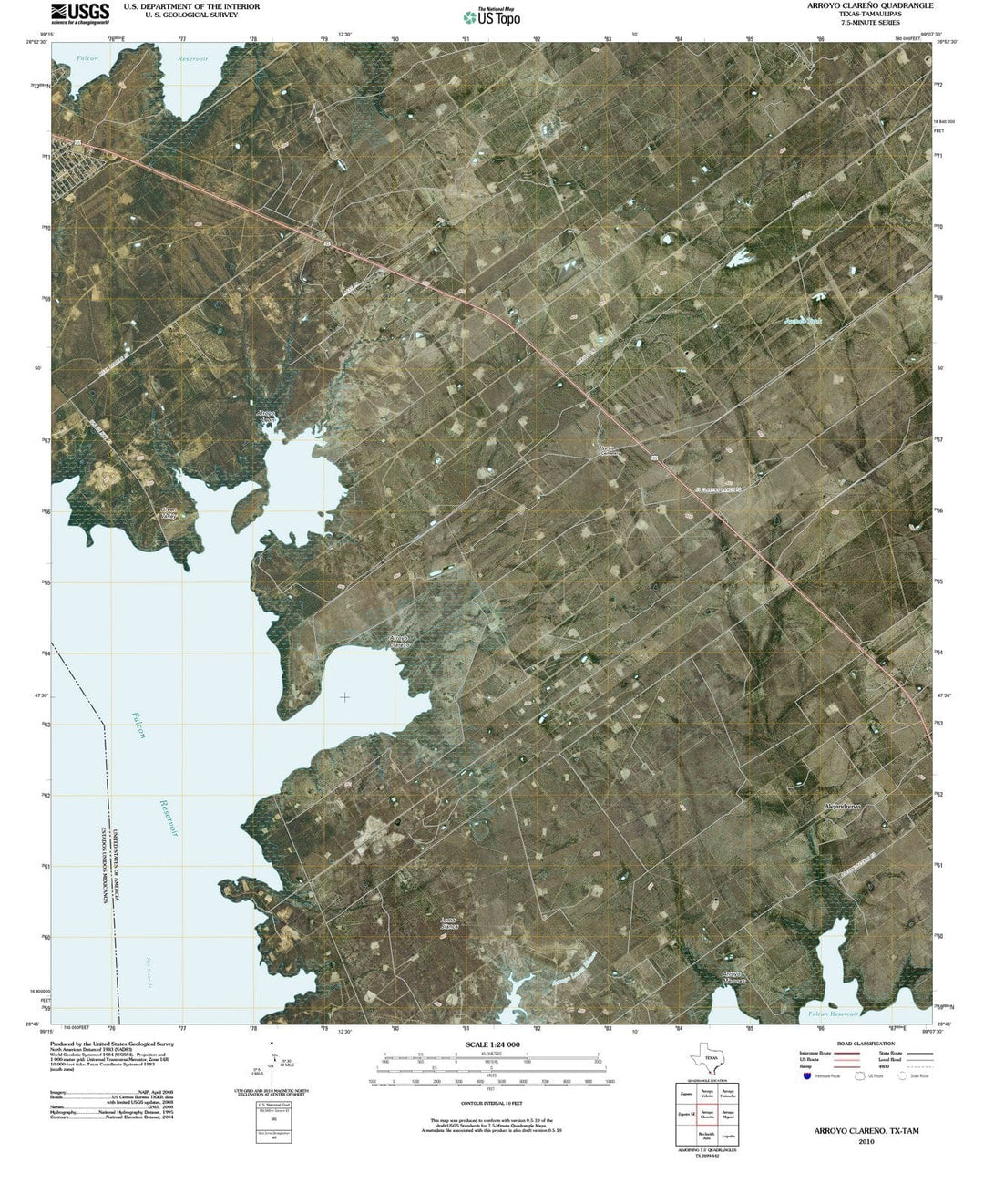 2010 Arroyo Clareno, TX - Texas - USGS Topographic Map