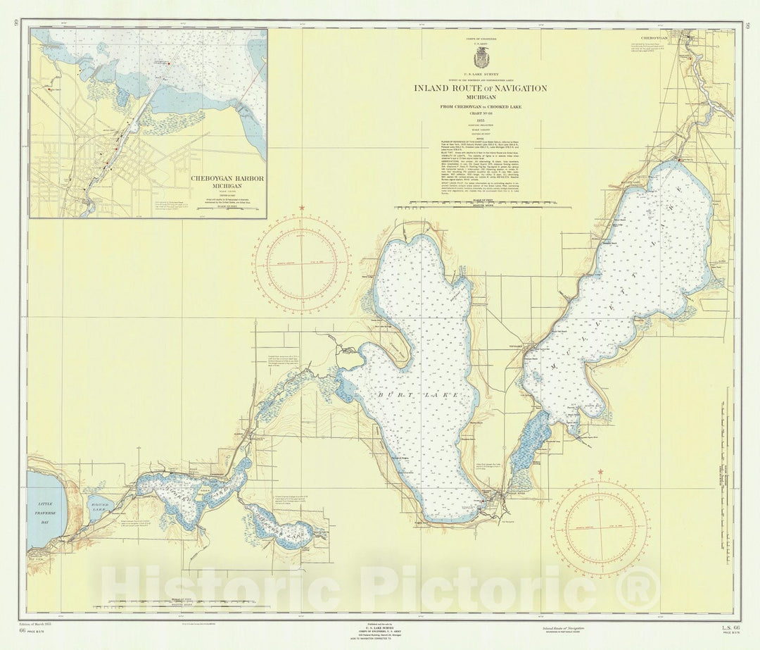 Historic Nautical Map - Inland Route Of Navigation, 1955 NOAA Chart - Vintage Wall Art