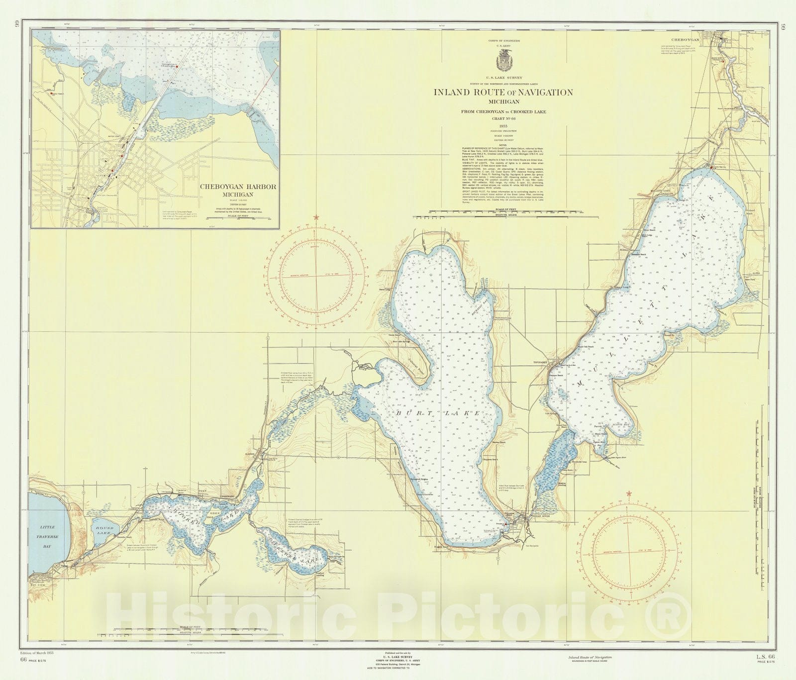 Historic Nautical Map - Inland Route Of Navigation, 1955 NOAA Chart - Vintage Wall Art