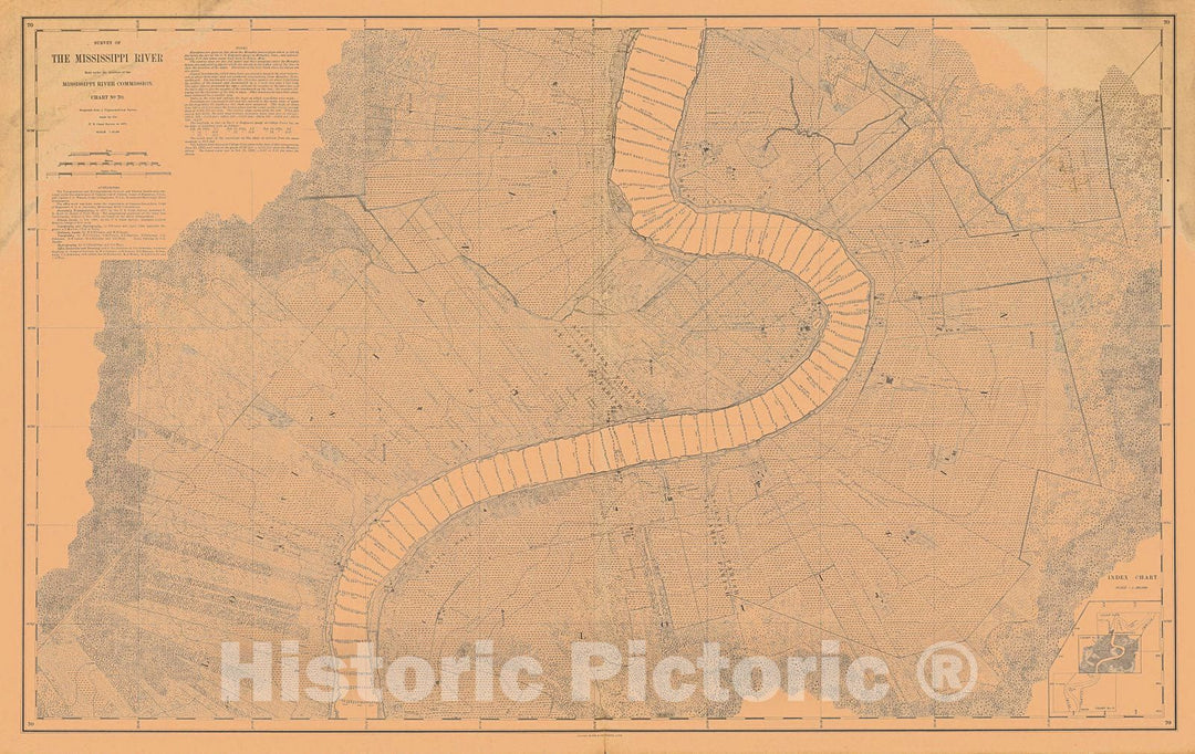 Historic Nautical Map - Survey Of The Mississippi River, 1877 NOAA Chart - Vintage Wall Art