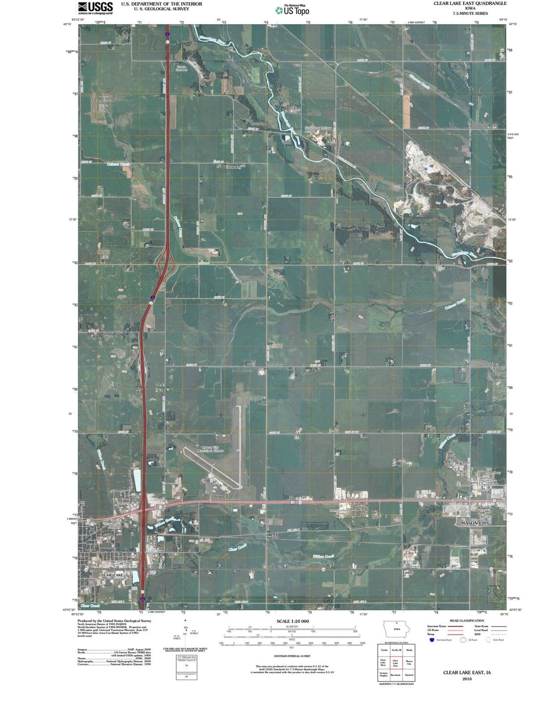 2010 Clear Lake East, IA - Iowa - USGS Topographic Map