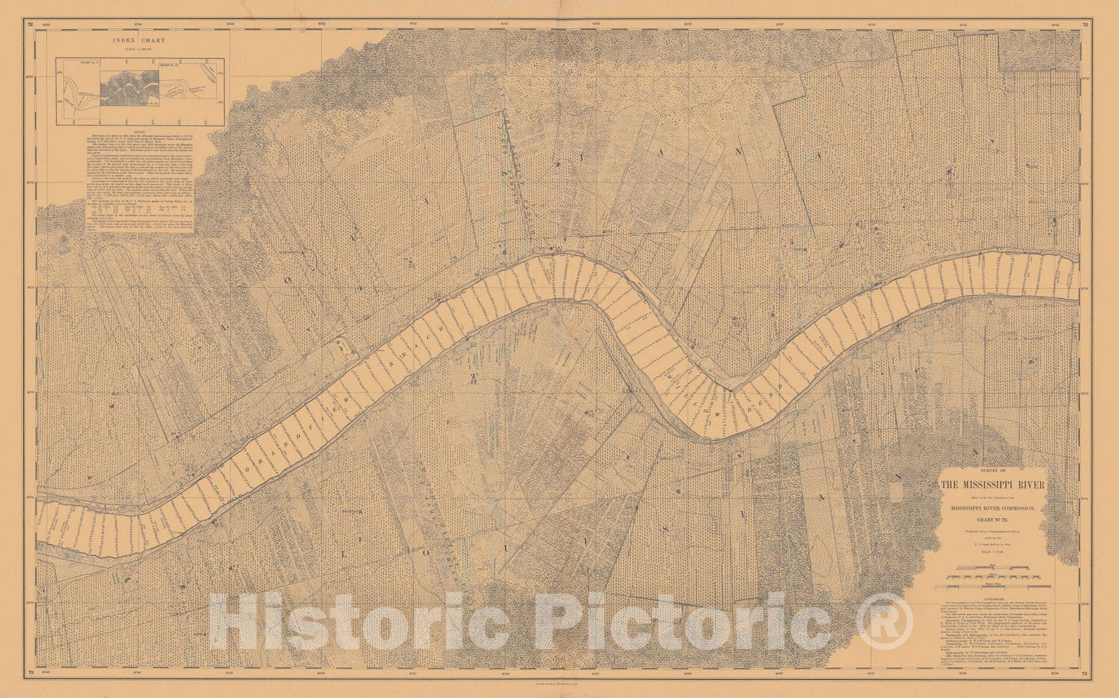 Historic Nautical Map - Survey Of The Mississippi River, 1876 NOAA Chart - Vintage Wall Art