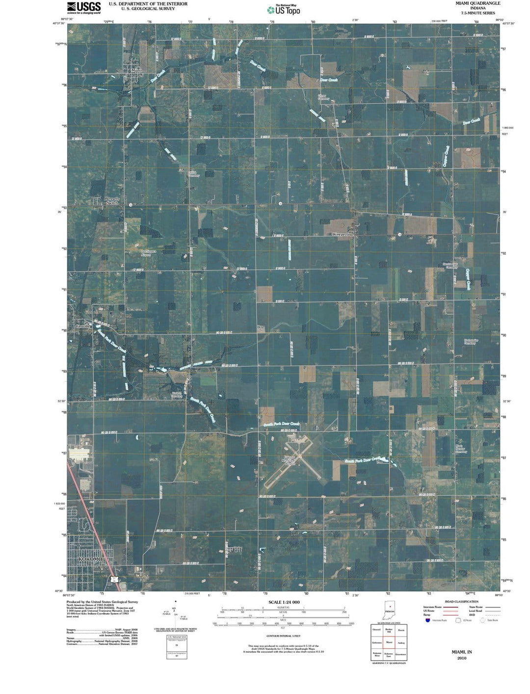 2010 Miami, in - Indiana - USGS Topographic Map