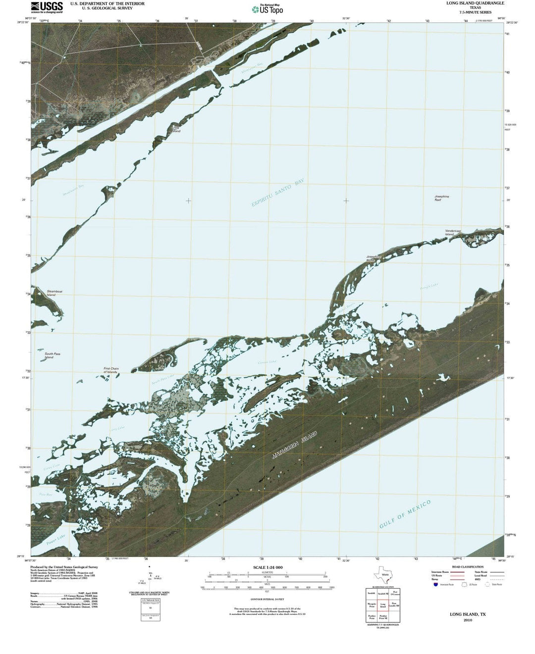 2010 Long Island, TX - Texas - USGS Topographic Map