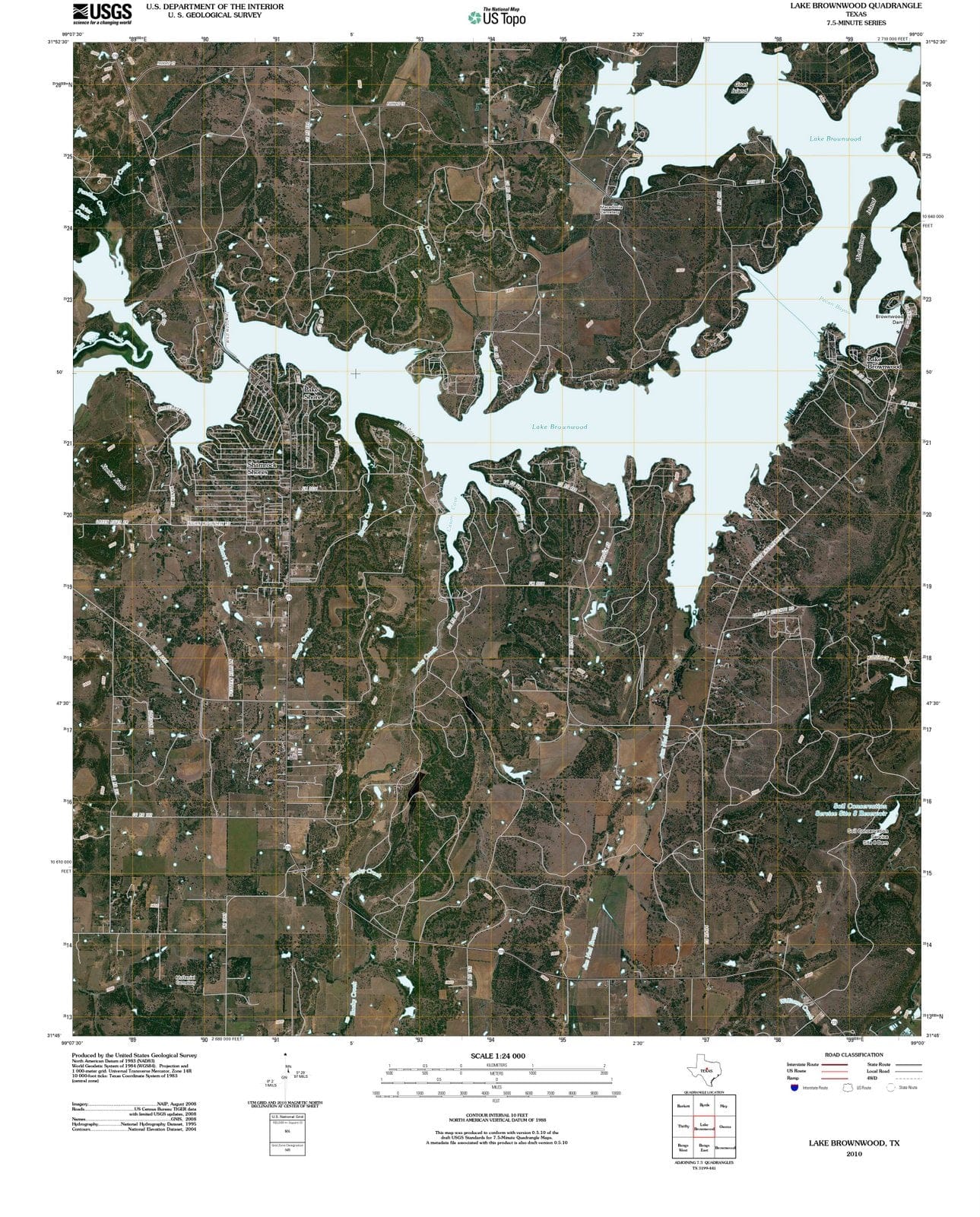 2010 Lake Brownwood, TX - Texas - USGS Topographic Map