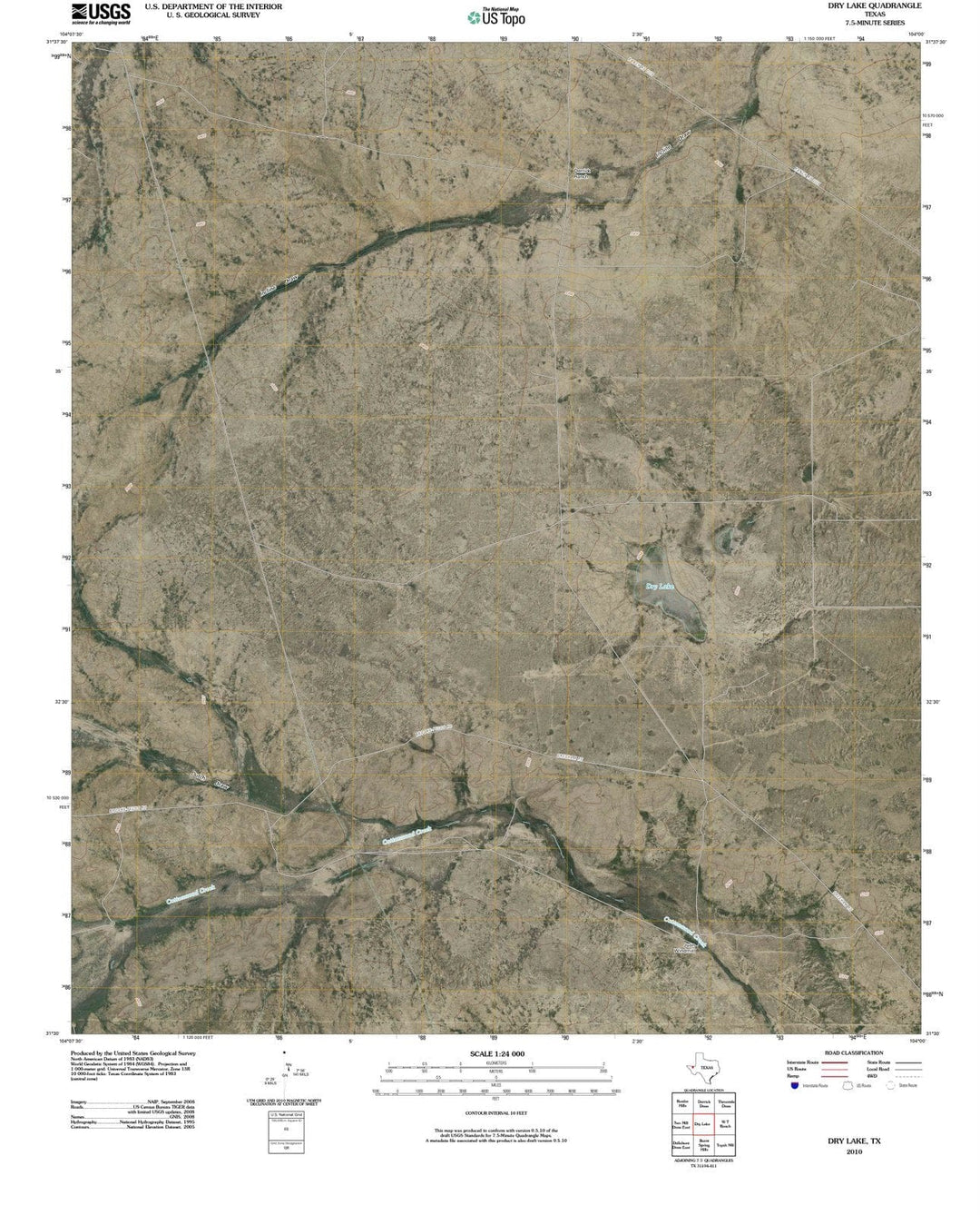 2010 Dry Lake, TX - Texas - USGS Topographic Map