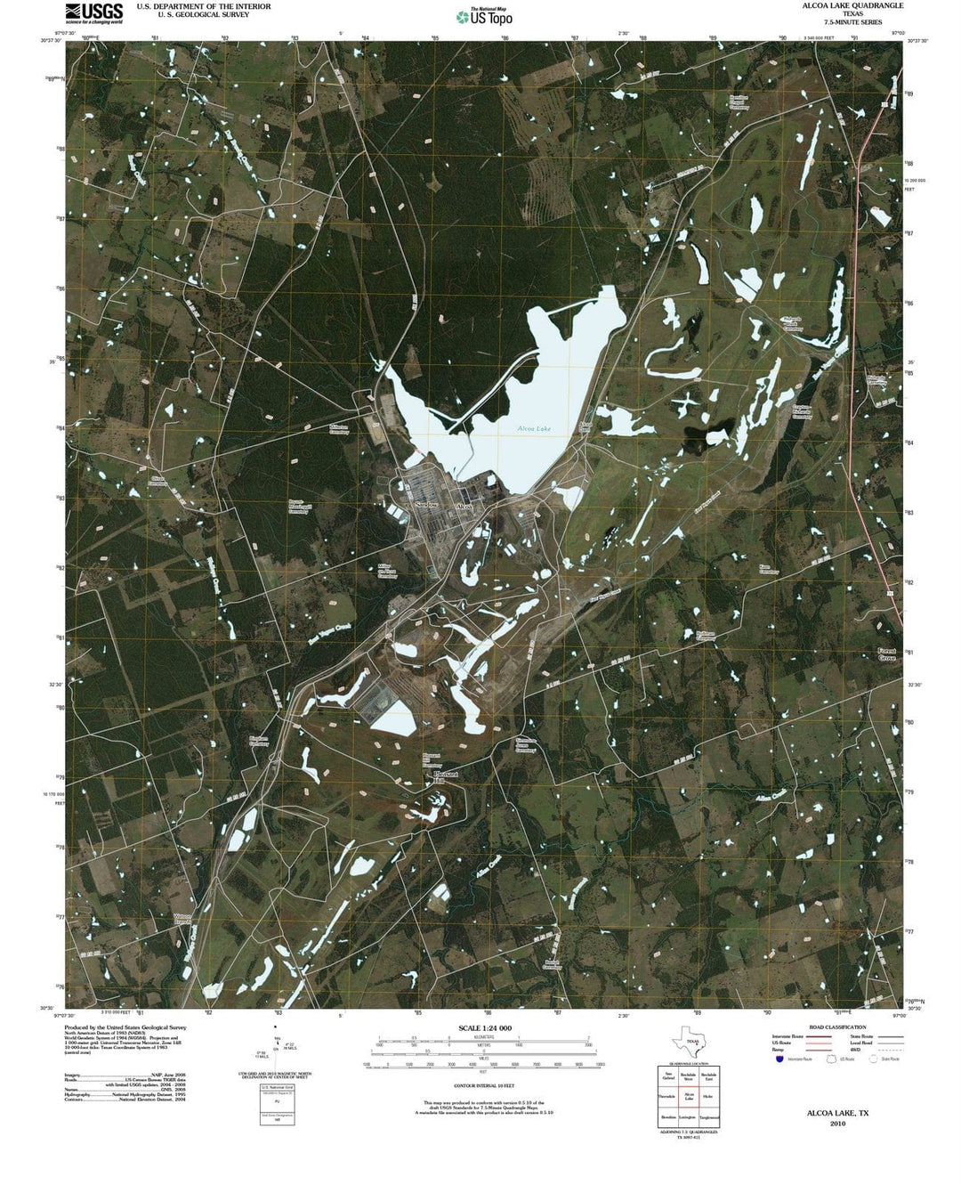 2010 Alcoa Lake, TX - Texas - USGS Topographic Map