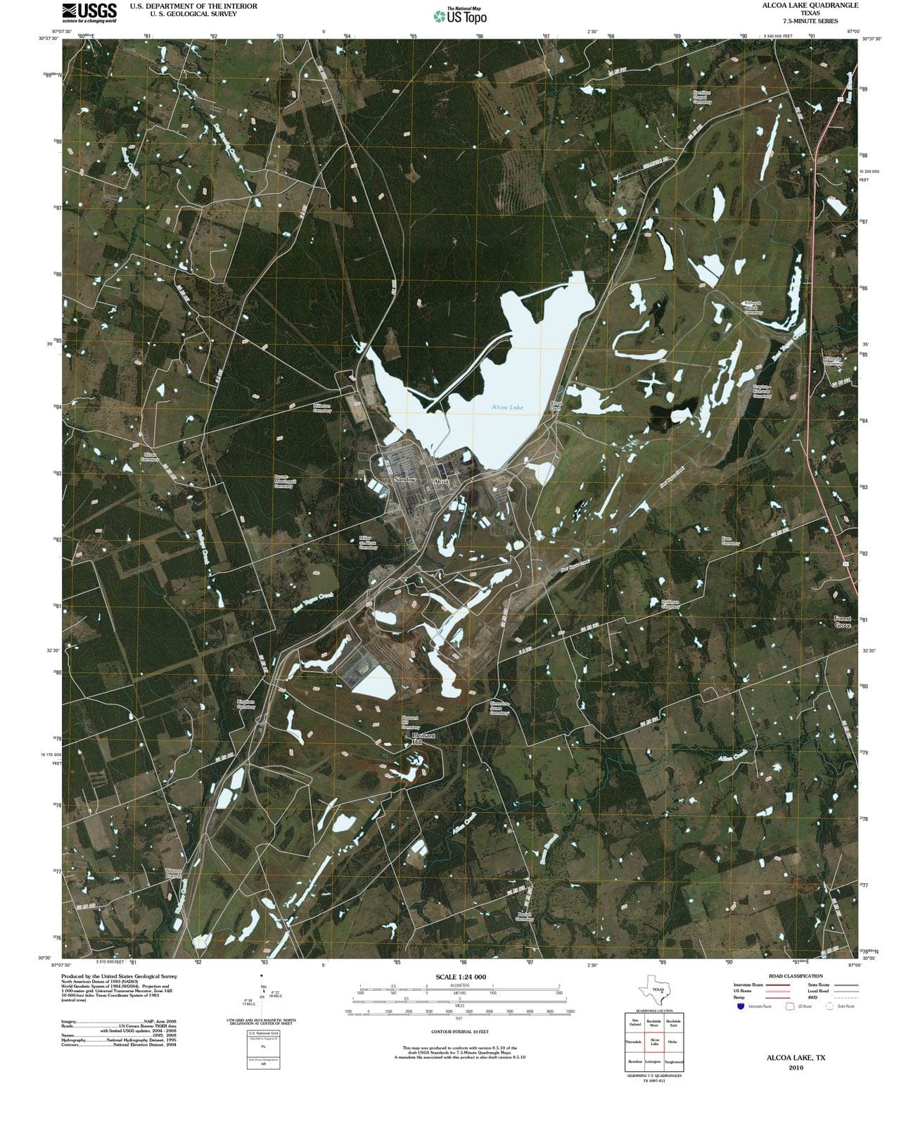 2010 Alcoa Lake, TX - Texas - USGS Topographic Map