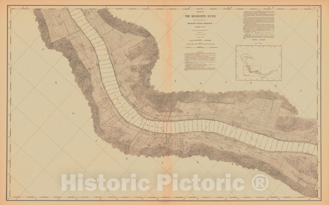 Historic Nautical Map - Survey Of The Mississippi River, 1872 NOAA Chart - Vintage Wall Art, v2