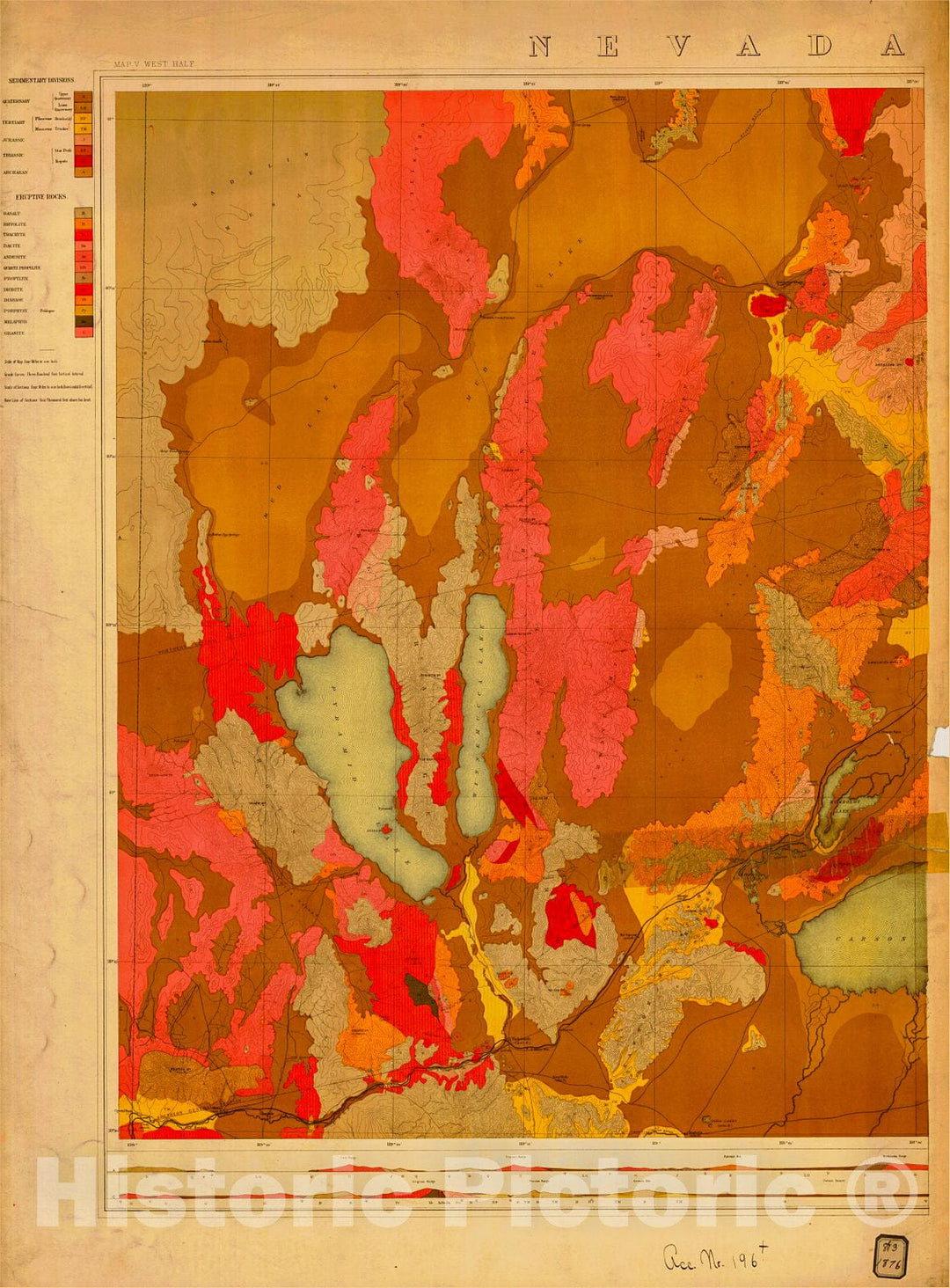 Historic Nautical Map - Nevada West Half Map No. 5, 1876 NOAA Geodetic - Vintage Wall Art