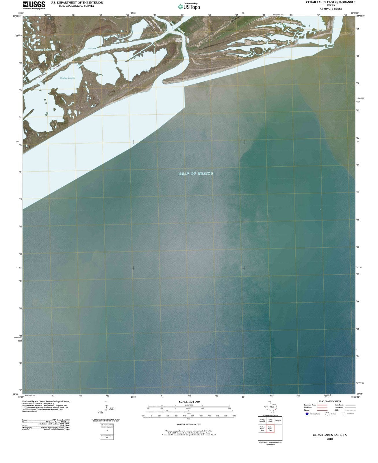 2010 Cedar Lakes East, TX - Texas - USGS Topographic Map