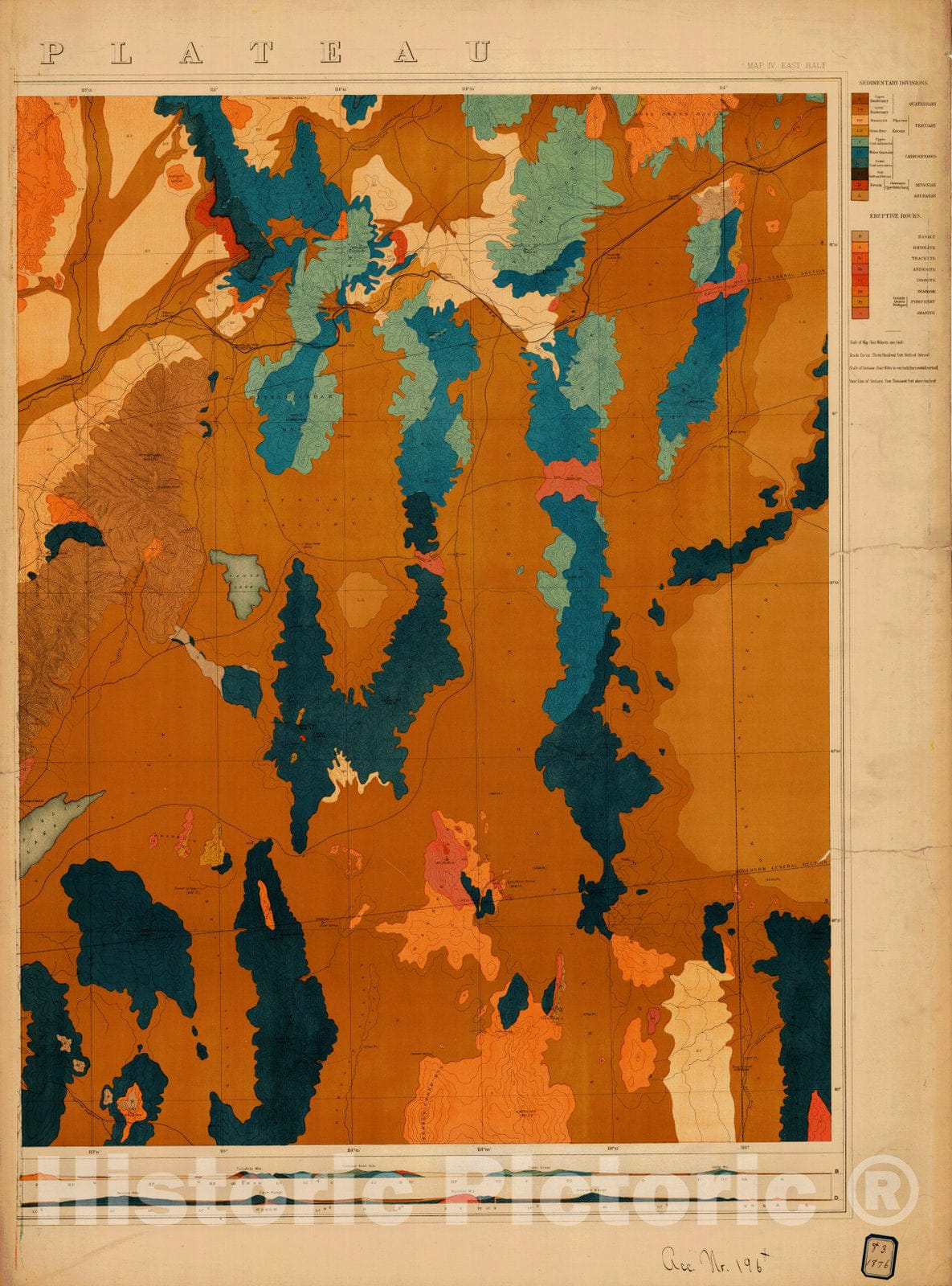 Historic Nautical Map - Nevada (Plateau) Map No.4 East Half, 1876 NOAA Geodetic - Vintage Wall Art