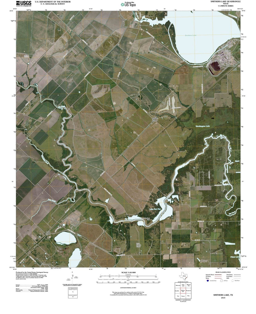 2010 Smithers Lake, TX - Texas - USGS Topographic Map