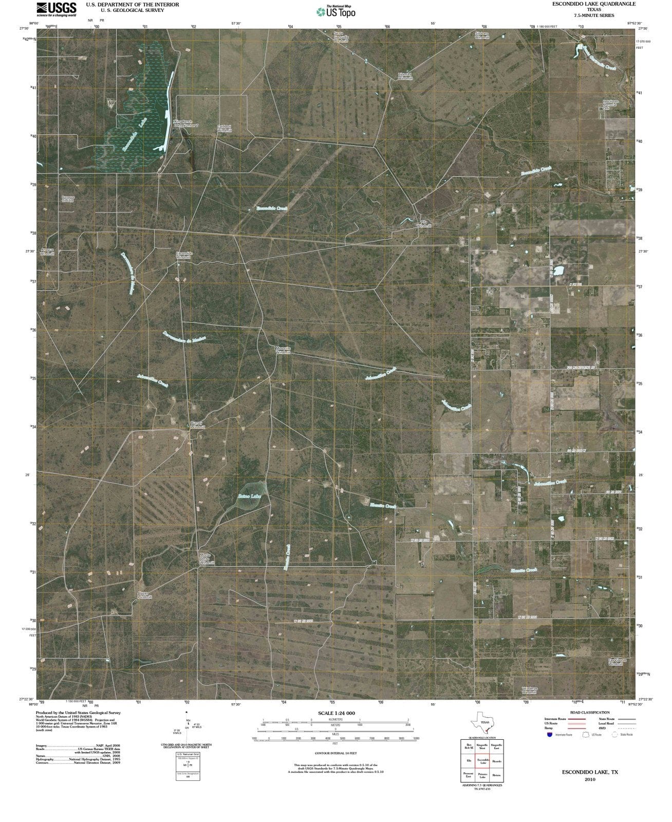 2010 Escondido Lake, TX - Texas - USGS Topographic Map